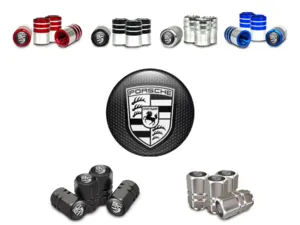 Porsche Cappelli valvola Auto Finish Lucido Max